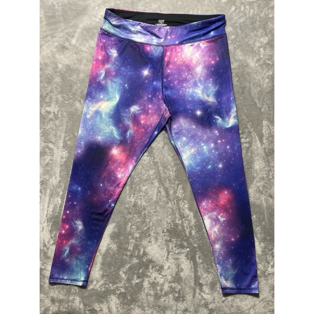 Zone Pro Athletic Leggings Universe Pattern Women’s 2X Gym Workout Fitness